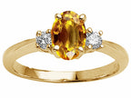 Tommaso Design™ Oval 9x7 mm Genuine Citrine Engagement Ring