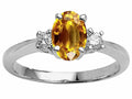 Tommaso Design™ Oval 9x7 mm Genuine Citrine Engagement Ring