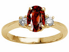 Tommaso Design™ Genuine 9x7 Oval Garnet Engagement Ring