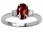 Tommaso Design™ Genuine 9x7 Oval Garnet Engagement Ring