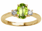 Tommaso Design™ 9x7mm Oval Genuine Peridot Engagement Ring