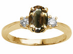 Tommaso Design™ Oval 9x7 mm Genuine Smoky Quartz Engagement Ring