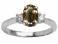 Tommaso Design™ Oval 9x7 mm Genuine Smoky Quartz Engagement Ring