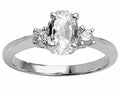 Tommaso Design™ 9x7 Oval Genuine White Topaz Engagement Ring