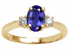 Tommaso Design™ Oval 9x7 mm Genuine Iolite Engagement Ring