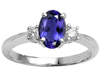 Tommaso Design™ Oval 9x7 mm Genuine Iolite Engagement Ring
