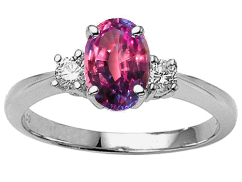 Tommaso Design™ Oval 9x7 mm Simulated Alexandrite Engagement Ring