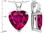 Star K™ 8mm Heart Shape Created Ruby Heart Pendant Necklace