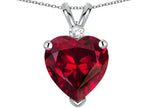 Star K™ 8mm Heart Shape Created Ruby Heart Pendant Necklace