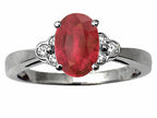 Tommaso Design™ Oval 8x6mm Genuine Ruby and Diamond Ring