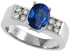 Tommaso Design™ Genuine Oval Sapphire Ring