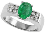 Tommaso Design™ Genuine Emerald Ring