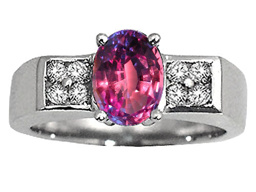 Tommaso Design™ Oval 8x6 mm Simulated Alexandrite And Ring