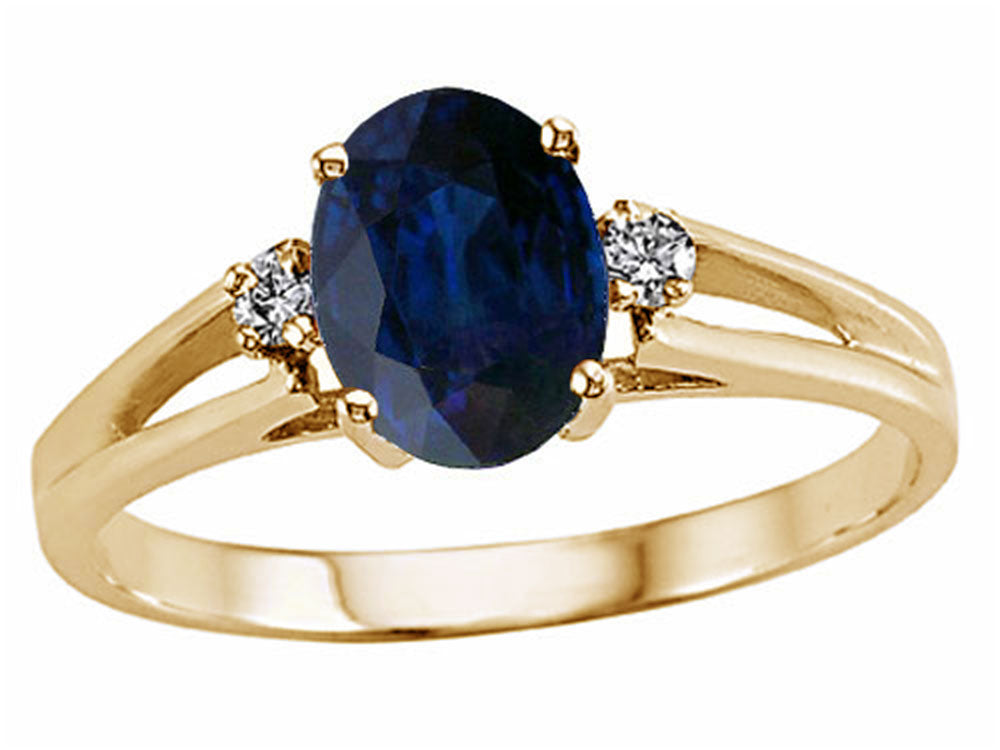Tommaso Design™ Genuine Oval Sapphire Ring