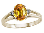 Tommaso Design™ Oval 7x5mm Genuine Yellow Sapphire Ring