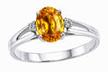 Tommaso Design™ Oval 7x5mm Genuine Yellow Sapphire Ring
