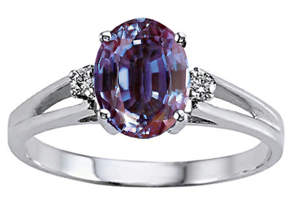 Tommaso Design™ Oval 8x6 mm Simulated Alexandrite Ring