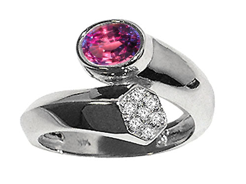Tommaso Design™ Oval 7x5mm Simulated Alexandrite Ring
