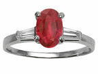 Tommaso Design™ Genuine Ruby and Diamond Engagement Ring