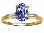 Tommaso Design™ Oval 7x5 mm Genuine Tanzanite Engagement Ring