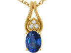 Tommaso Design™ Oval 7x5mm Genuine Sapphire Pendant Necklace