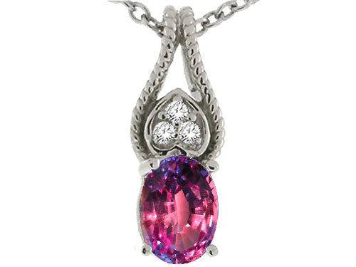 Tommaso Design™ Oval 7x5mm Simulated Alexandrite Pendant Necklace