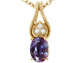 Tommaso Design™ Oval 7x5mm Simulated Alexandrite Pendant Necklace