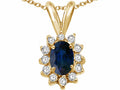 Tommaso Design™ Oval 7x5mm Genuine Sapphire Pendant Necklace