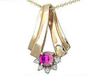 Tommaso Design™ Round 5mm Genuine Pink Tourmaline Pendant Necklace