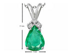 Tommaso Design™ Pear Shape Genuine Emerald Pendant Necklace