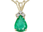 Tommaso Design™ Pear Shape Genuine Emerald Pendant Necklace