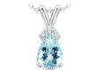 Tommaso Design™ Genuine Aquamarine Pendant Necklace