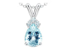Tommaso Design™ Genuine Aquamarine Pendant Necklace