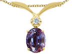 Tommaso Design™ Oval 7x5mm Simulated Alexandrite Pendant Necklace