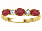 Tommaso Design™ Genuine Ruby and Diamond 3 Stone Band