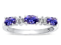 Tommaso Design™ Oval 5x3mm Genuine Iolite three stone oval band