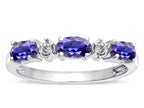 Tommaso Design™ Oval 5x3mm Genuine Iolite three stone oval band