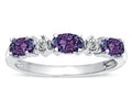 Tommaso Design™ Oval 5x3mm Simulated Alexandrite three stone oval band