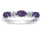 Tommaso Design™ Oval 5x3mm Simulated Alexandrite three stone oval band