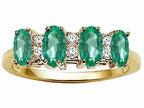 Tommaso Design™ Genuine 4 Stone Emerald Band