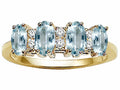 Tommaso Design™ Genuine 4 Stone Aquamarine Band