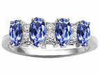Tommaso Design™ Oval 5x3mm Genuine 4 Stone Tanzanite Band