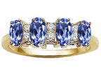 Tommaso Design™ Oval 5x3mm Genuine 4 Stone Tanzanite Band