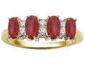 Tommaso Design™ Genuine 4 Stone Ruby and Diamond Band