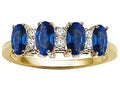 Tommaso Design™ Genuine 4 Stone Sapphire Band