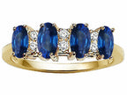 Tommaso Design™ Genuine 4 Stone Sapphire Band
