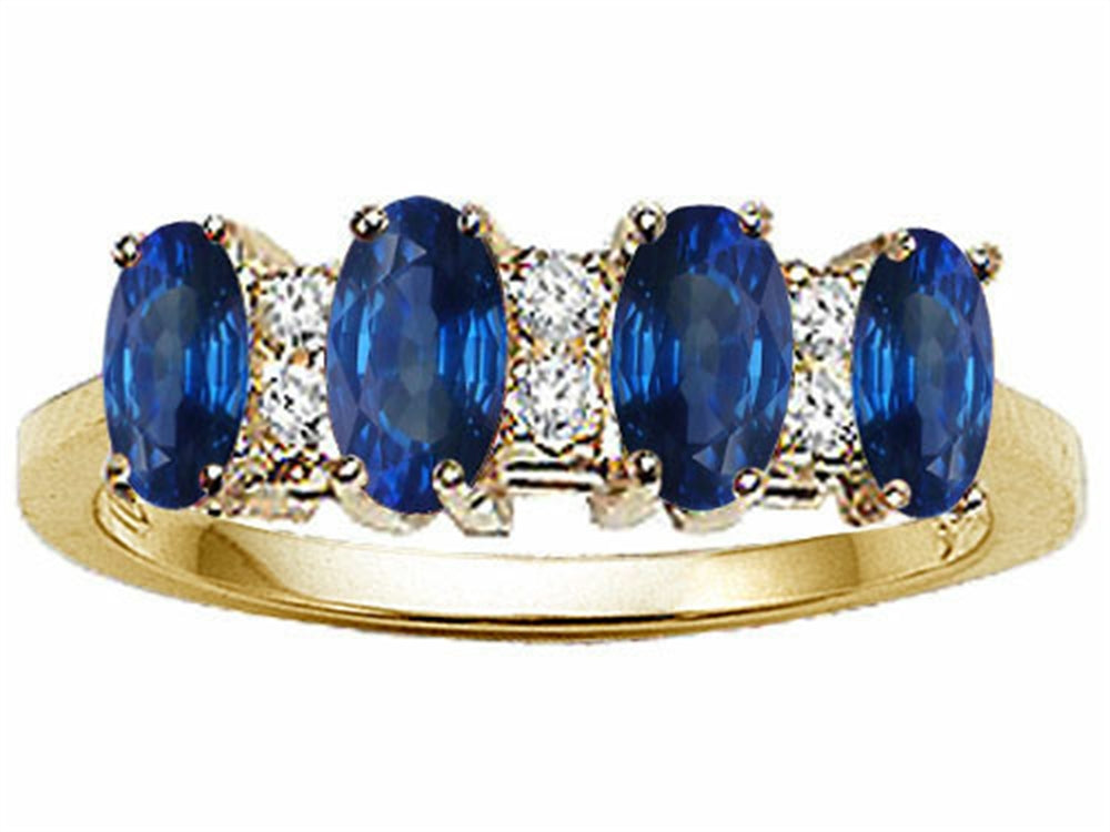 Tommaso Design™ Genuine 4 Stone Sapphire Band