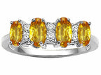 Tommaso Design™ Oval 5x3mm Genuine 4 Stone Citrine Band