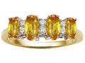 Tommaso Design™ Oval 5x3mm Genuine 4 Stone Citrine Band