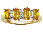 Tommaso Design™ Oval 5x3mm Genuine 4 Stone Citrine Band